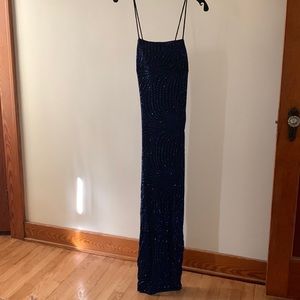 Black and Blue Sequin Formal Dress - size S